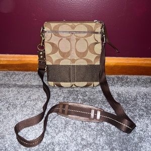 Coach Logo Crossbody Brown and Tan
